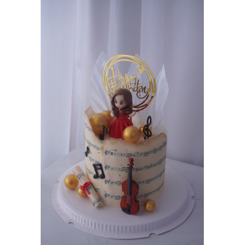 OTC 0562 Violin Girl Theme Cake